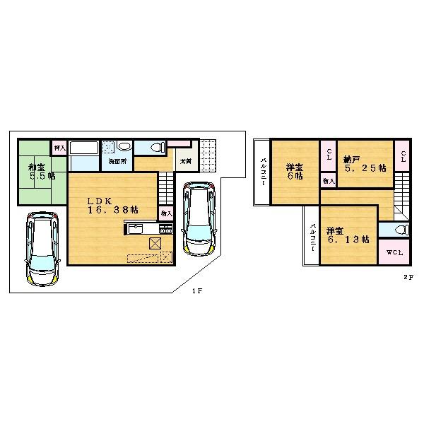Floor plan. (No. 5 locations), Price 25,900,000 yen, 3LDK+S, Land area 100.6 sq m , Building area 94.76 sq m