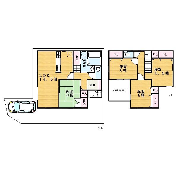 Floor plan. (No. 3 locations), Price 25,300,000 yen, 4LDK, Land area 136.23 sq m , Building area 95.58 sq m