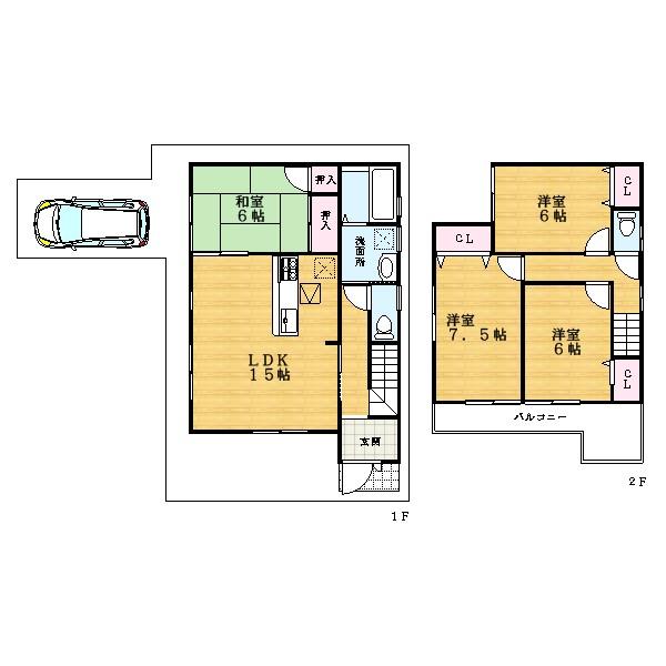 Floor plan. (No. 4 locations), Price 23.8 million yen, 4LDK, Land area 134.9 sq m , Building area 94.77 sq m