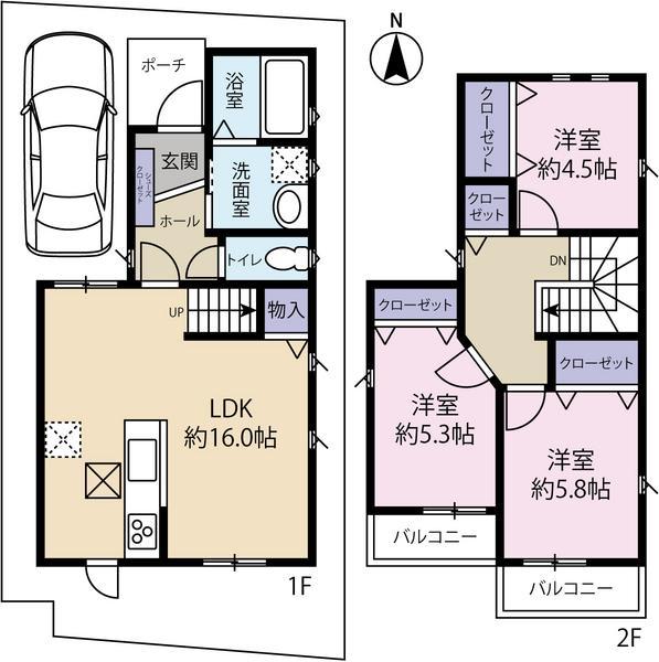 Compartment figure. Land price 10.7 million yen, Land area 81.14 sq m