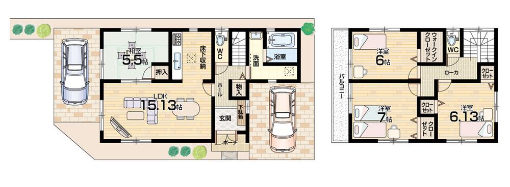 Floor plan. (No. 7 locations), Price 27.3 million yen, 4LDK, Land area 98.55 sq m , Building area 95.98 sq m
