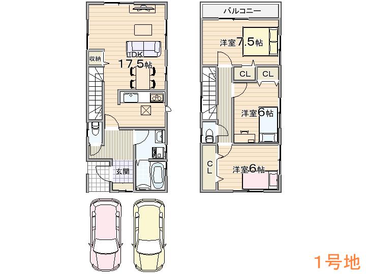 Floor plan. (No. 1 point), Price 22,800,000 yen, 3LDK, Land area 116.08 sq m , Building area 92.74 sq m