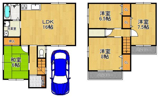 Floor plan. 25,900,000 yen, 4LDK, Land area 82.43 sq m , Building area 97.11 sq m total living room with storage space, Spacious living space with attic storage ☆