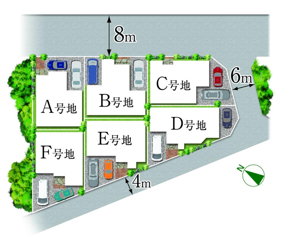 Compartment figure. 34,800,000 yen, 4LDK, Land area 91.06 sq m , Parking 2 units can be in the building area 94.77 sq m total of 6 units!