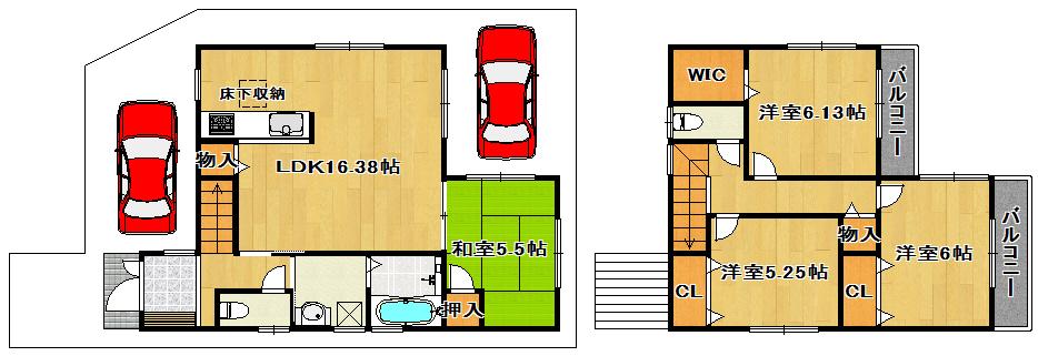 Floor plan. (No. 5 locations), Price 25,900,000 yen, 4LDK, Land area 100.6 sq m , Building area 94.76 sq m