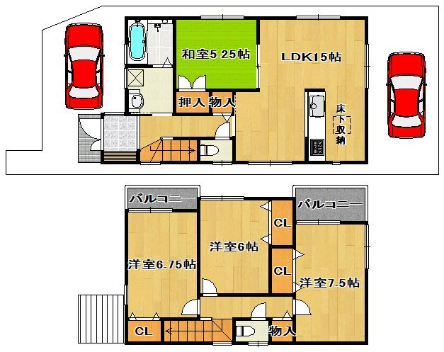 Floor plan. (No. 8 locations), Price 26,900,000 yen, 4LDK, Land area 100.69 sq m , Building area 95.17 sq m