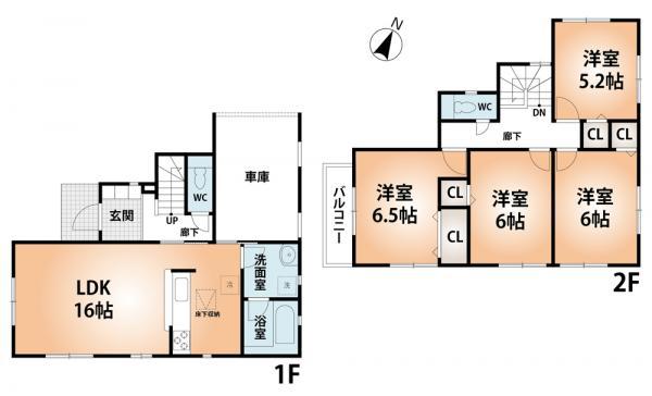 Floor plan. 27,800,000 yen, 4LDK, Land area 98.22 sq m , Building area 102.86 sq m