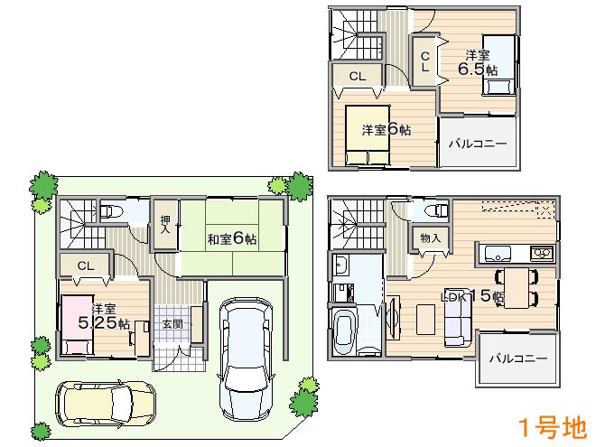 Floor plan. (No. 1 point), Price 26,900,000 yen, 4LDK, Land area 78.99 sq m , Building area 101.25 sq m