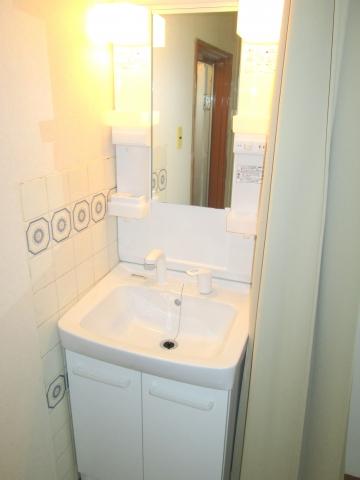 Wash basin, toilet. Shampoo is Dresser