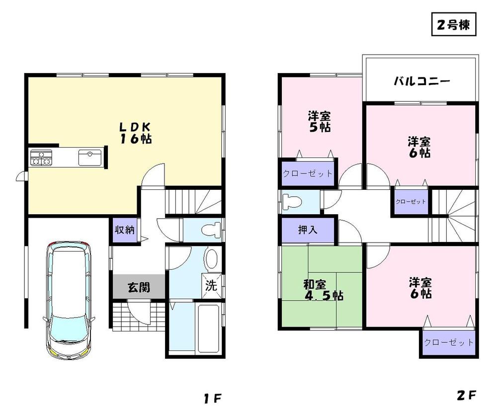 Floor plan. (Building 2), Price 24,800,000 yen, 4LDK, Land area 90.03 sq m , Building area 102.68 sq m