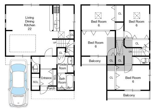 Floor plan. Dining Living of glamorous impression that utilize the grain of light color