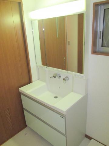 Wash basin, toilet. Shampoo is Dresser