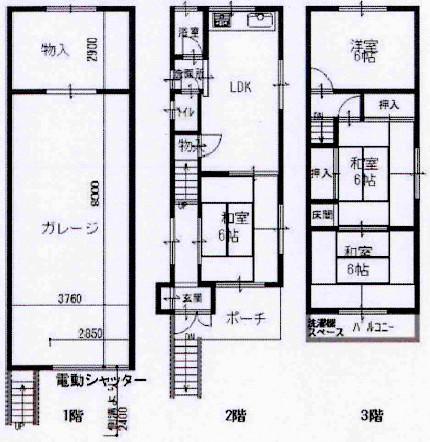 Floor plan. 13.5 million yen, 4LDK, Land area 62.45 sq m , It is a building area of ​​112.08 sq m electric three-story 4LDK with shutter