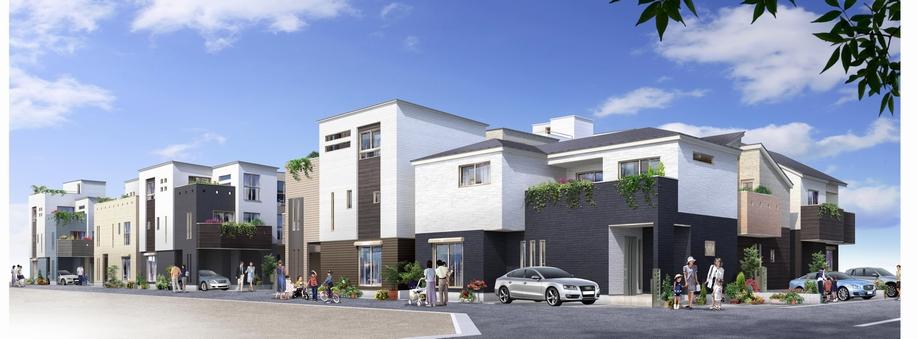 About 5.7m ~ Spacious road of 8.2m is us to enhance the sense of security and a feeling of opening, Town is the birth of all 19 compartments (Cityscape Rendering)