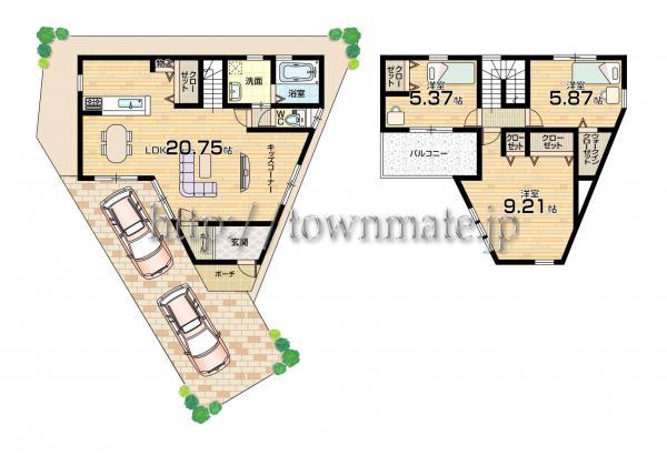 Floor plan. 31,861,000 yen, 3LDK, Land area 100.56 sq m , Building area 92.12 sq m 7 No. Floor land area 100.56 square meters building area 92.12 square meters