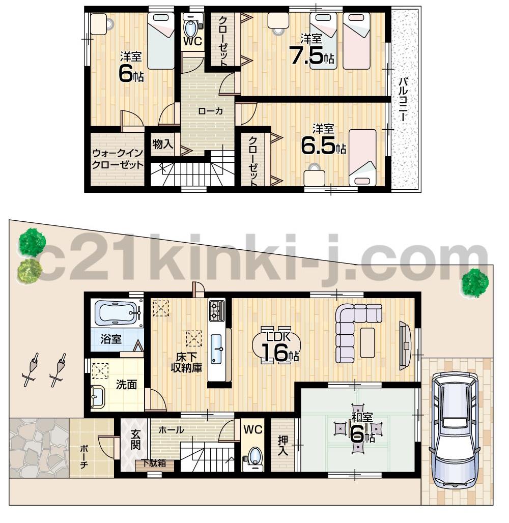 Floor plan. (No. 3 locations), Price 26,800,000 yen, 4LDK, Land area 114.36 sq m , Building area 102.67 sq m