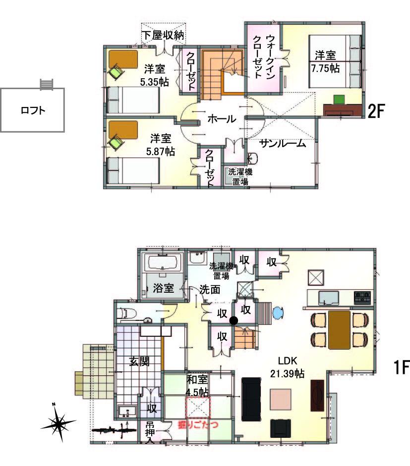 Floor plan. JR "Fujisaka" station, 6 mins. Town of interlocking is beautiful 40 compartment.