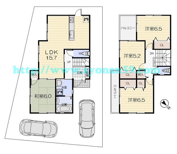 Floor plan. 30,800,000 yen, 4LDK, Land area 127.77 sq m , Building area 94.77 sq m floor plan
