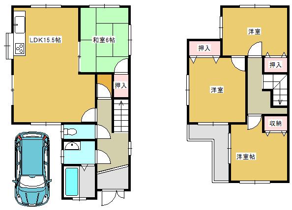 Floor plan. 20.8 million yen, 4LDK, Land area 79.71 sq m , Building area 88.37 sq m