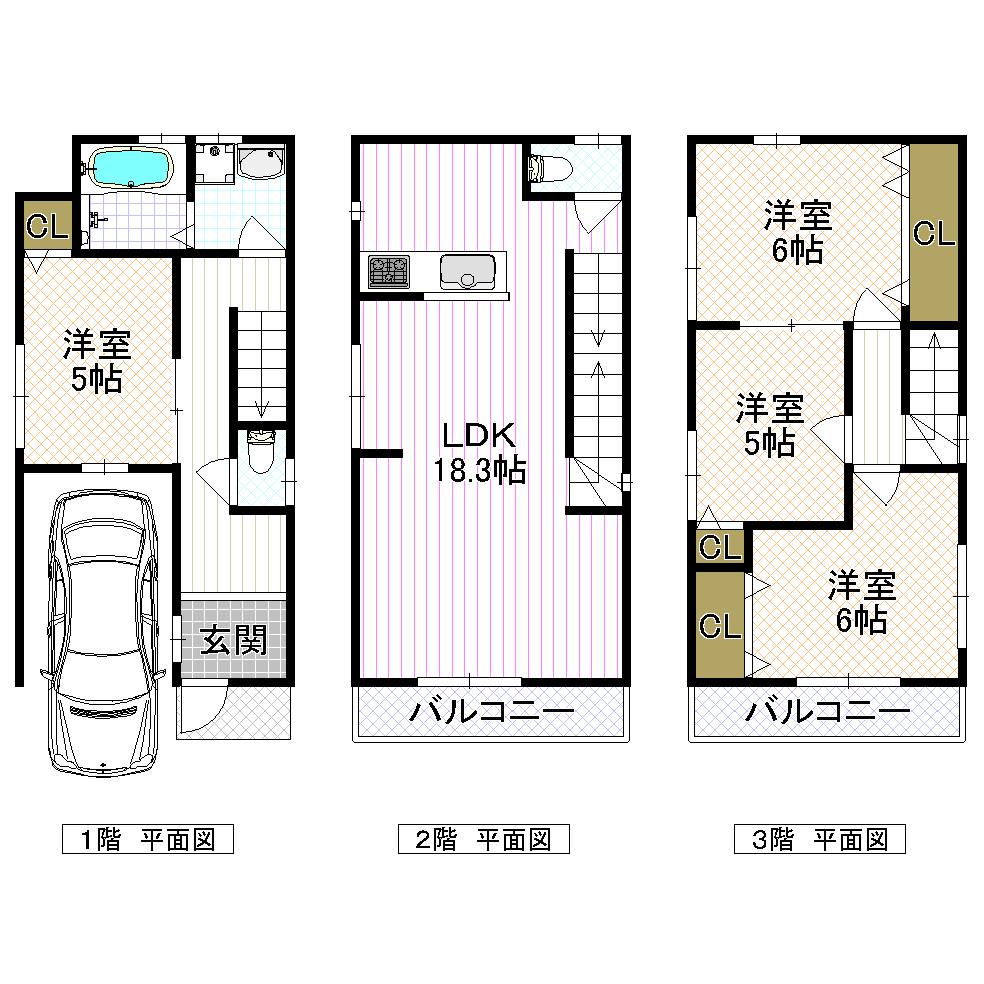 Floor plan. Price 23.8 million yen, 4LDK, Land area 60.94 sq m , Building area 108.24 sq m