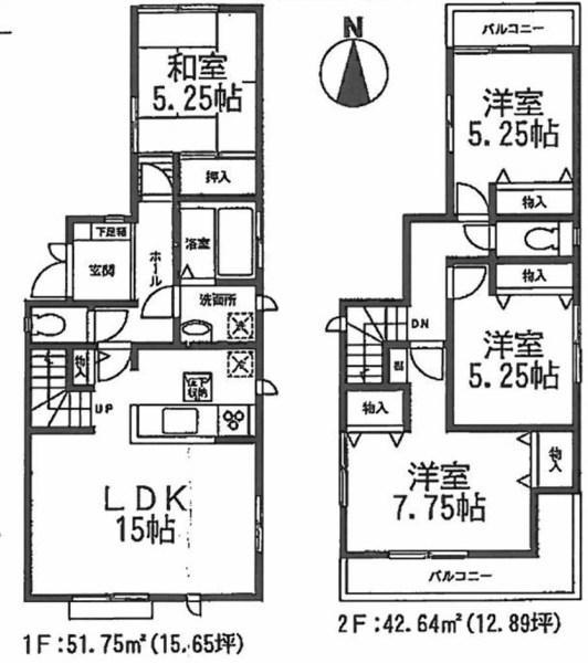 Floor plan. 28.8 million yen, 4LDK, Land area 97.75 sq m , Building area 94.39 sq m