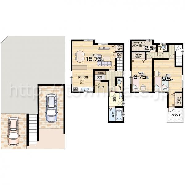 Floor plan. 17,900,000 yen, 2LDK+S, Land area 104.81 sq m , Building area 85.29 sq m Floor