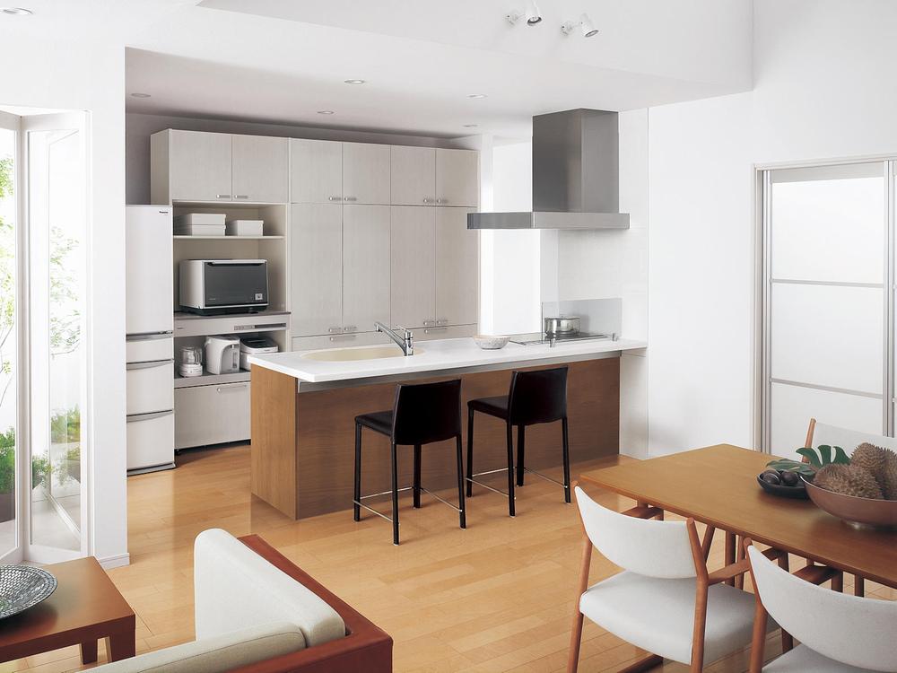 Other Equipment. Face-to-face kitchen and cupboard of the flat type is standard equipment !! Panasonic face-to-face full-flat kitchen kitchen ・ bus ・ Vanity is you will be able to select either of your favorite equipment of Panasonic or toto.