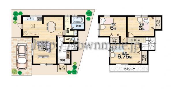 Floor plan. 20.5 million yen, 3LDK, Land area 80 sq m , Building area 81 sq m 2 No. Floor