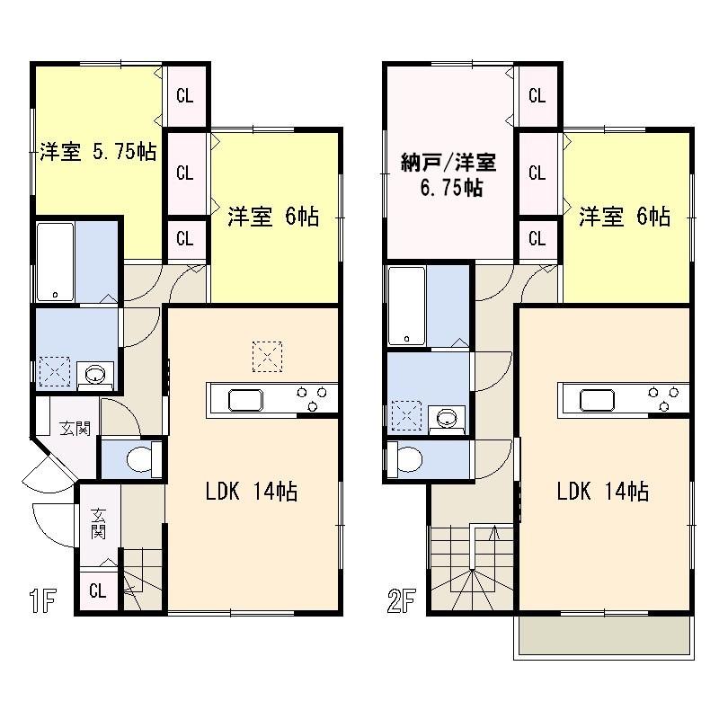 Floor plan. 29,800,000 yen, 5LDK, Land area 182.55 sq m , Building area 129.19 sq m