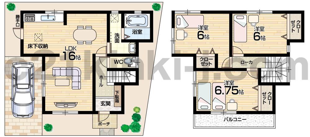 Floor plan. 19,800,000 yen, 3LDK + S (storeroom), Land area 80 sq m , Building area 81 sq m floor plan