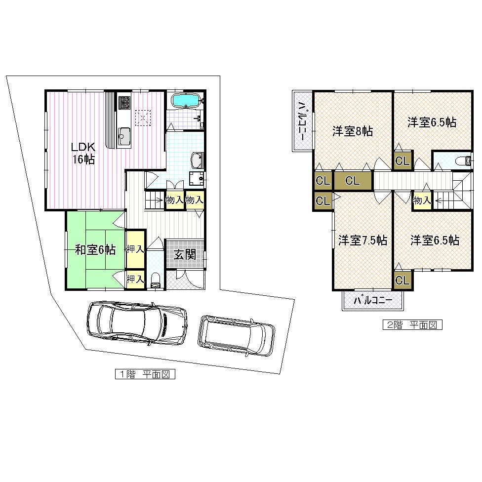 Floor plan. Price 28 million yen, 5LDK, Land area 121.62 sq m , Building area 119.07 sq m