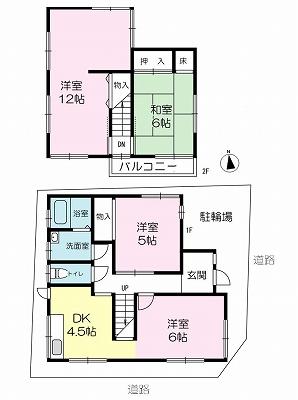 Floor plan. 6.9 million yen, 4DK, Land area 69.5 sq m , Building area 80.29 sq m