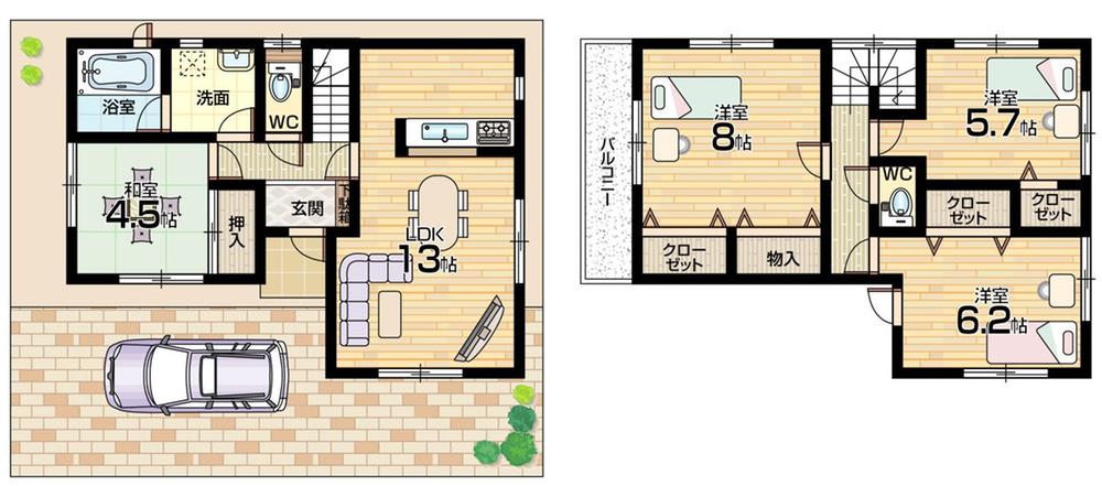 Floor plan. 23.8 million yen, 4LDK, Land area 90.03 sq m , Building area 88.28 sq m