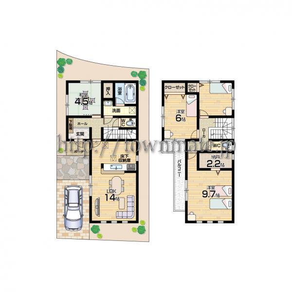 Floor plan. 20.8 million yen, 4LDK+S, Land area 100.5 sq m , Building area 93.96 sq m 10 No. Floor land area 100.50 square meters building area 93.96 square meters