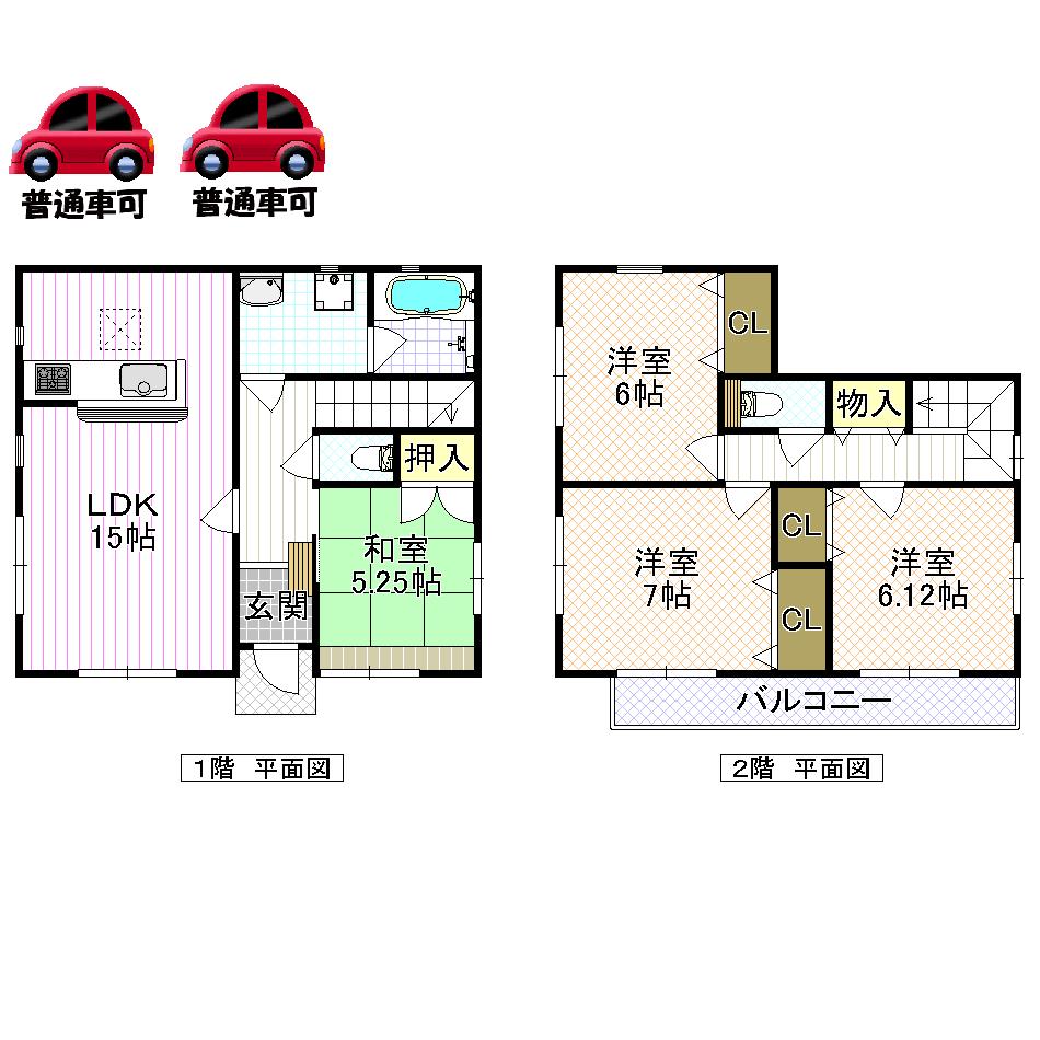 Floor plan. (No. 3 locations), Price 33,300,000 yen, 4LDK, Land area 129.49 sq m , Building area 95.37 sq m