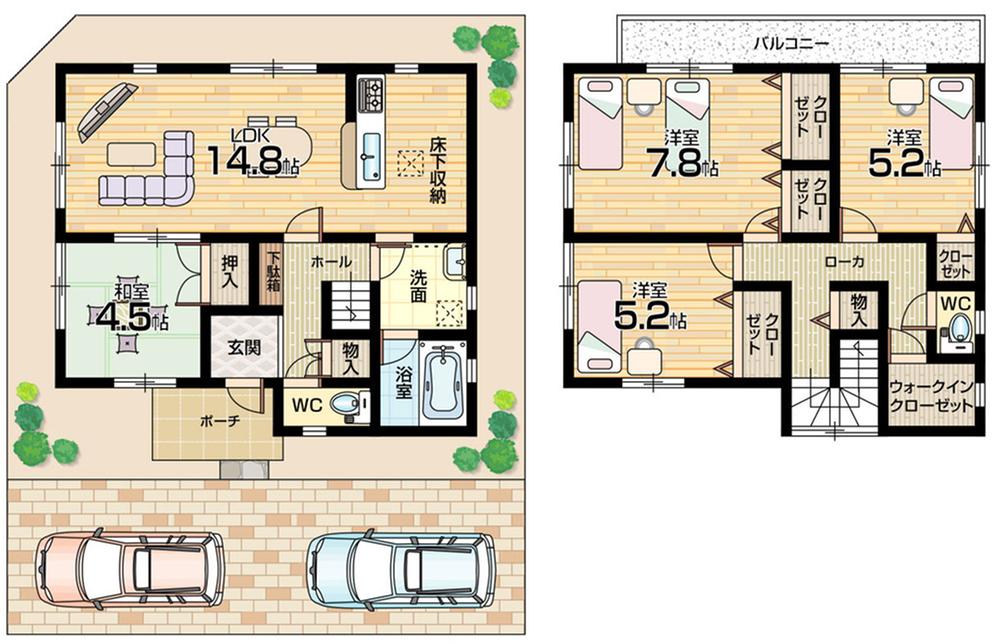 Floor plan. (No. 4 locations), Price 25,800,000 yen, 4LDK+S, Land area 100.51 sq m , Building area 95.98 sq m