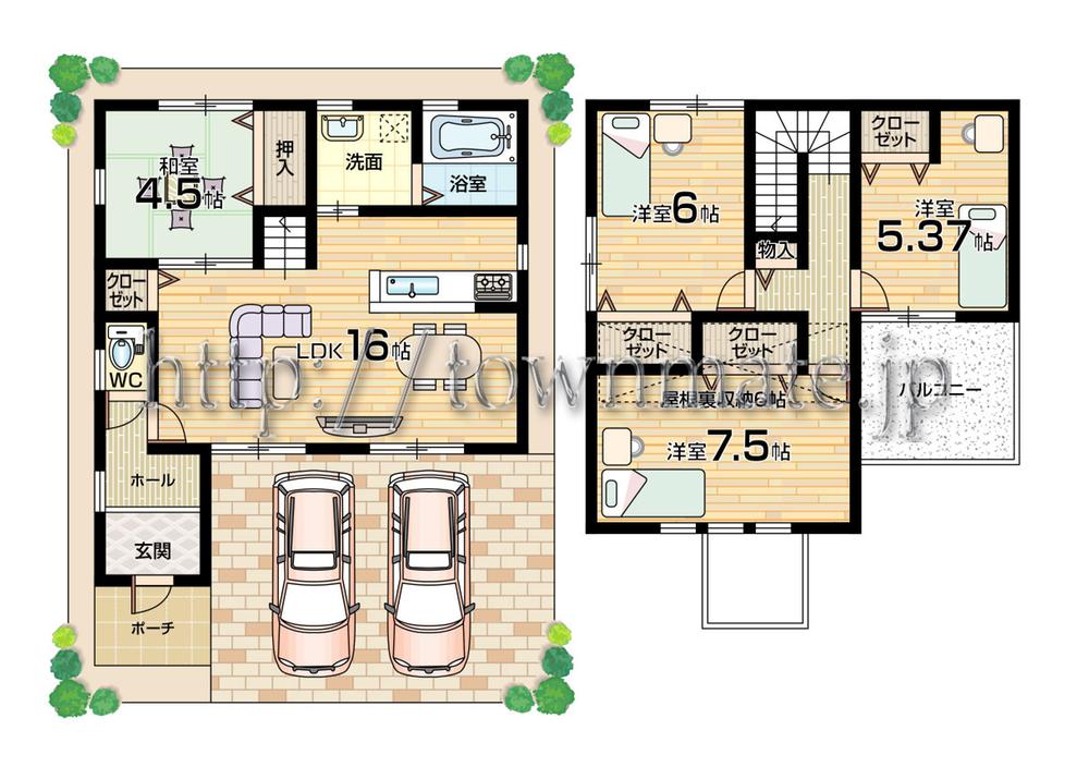 Floor plan. (No. 2 locations), Price 33,697,000 yen, 4LDK, Land area 100.09 sq m , Building area 91.53 sq m