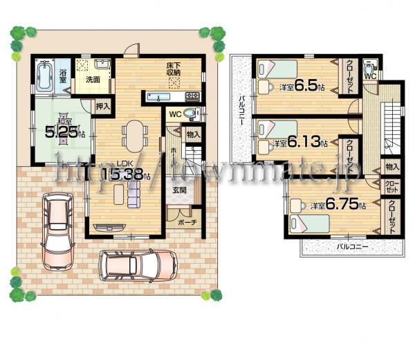 Floor plan. 38,800,000 yen, 4LDK, Land area 100.04 sq m , Building area 94.36 sq m land area 100.04 square meters building area 94.36 square meters