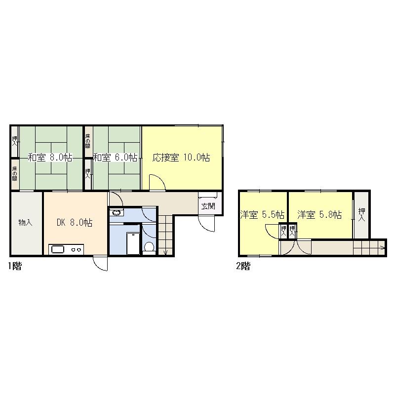 Floor plan. 30 million yen, 5DK, Land area 322.17 sq m , Building area 119.24 sq m