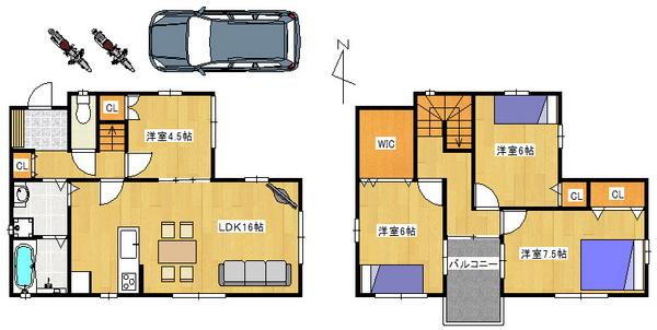 Compartment figure. Land price 17.8 million yen, Land area 141.51 sq m