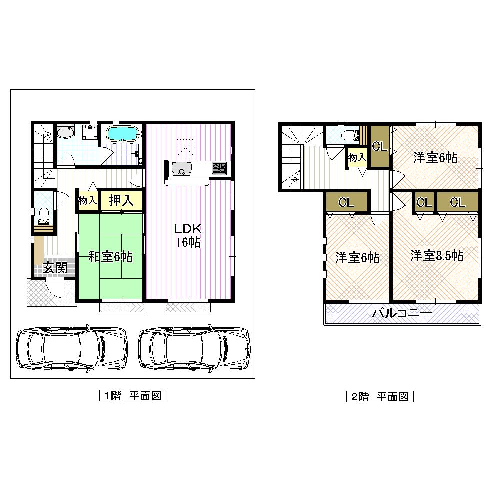 Floor plan. (No. 2 locations), Price 28,900,000 yen, 4LDK, Land area 132.56 sq m , Building area 106.11 sq m