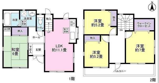 Floor plan. 29,800,000 yen, 4LDK, Land area 105.34 sq m , Building area 88.28 sq m