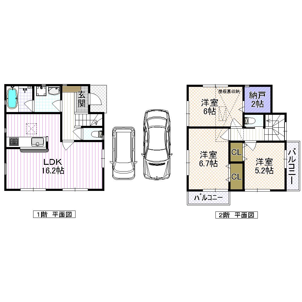 Floor plan. (No. 2 locations), Price 26,800,000 yen, 3LDK+S, Land area 100.67 sq m , Building area 81.4 sq m