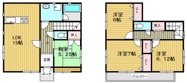 Floor plan. 33,300,000 yen, 4LDK, Land area 131.97 sq m , Building area 95.37 sq m