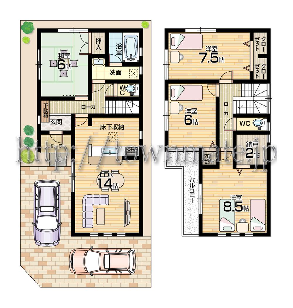 Floor plan. (3 Building), Price 25,800,000 yen, 4LDK+S, Land area 110.82 sq m , Building area 98.01 sq m