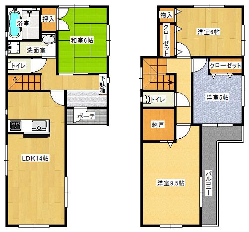 Floor plan. 25,800,000 yen, 4LDK, Land area 106.56 sq m , Building area 96.79 sq m