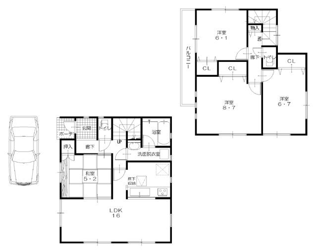 Floor plan. 21,800,000 yen, 4LDK + S (storeroom), Land area 161.62 sq m , Building area 97.19 sq m