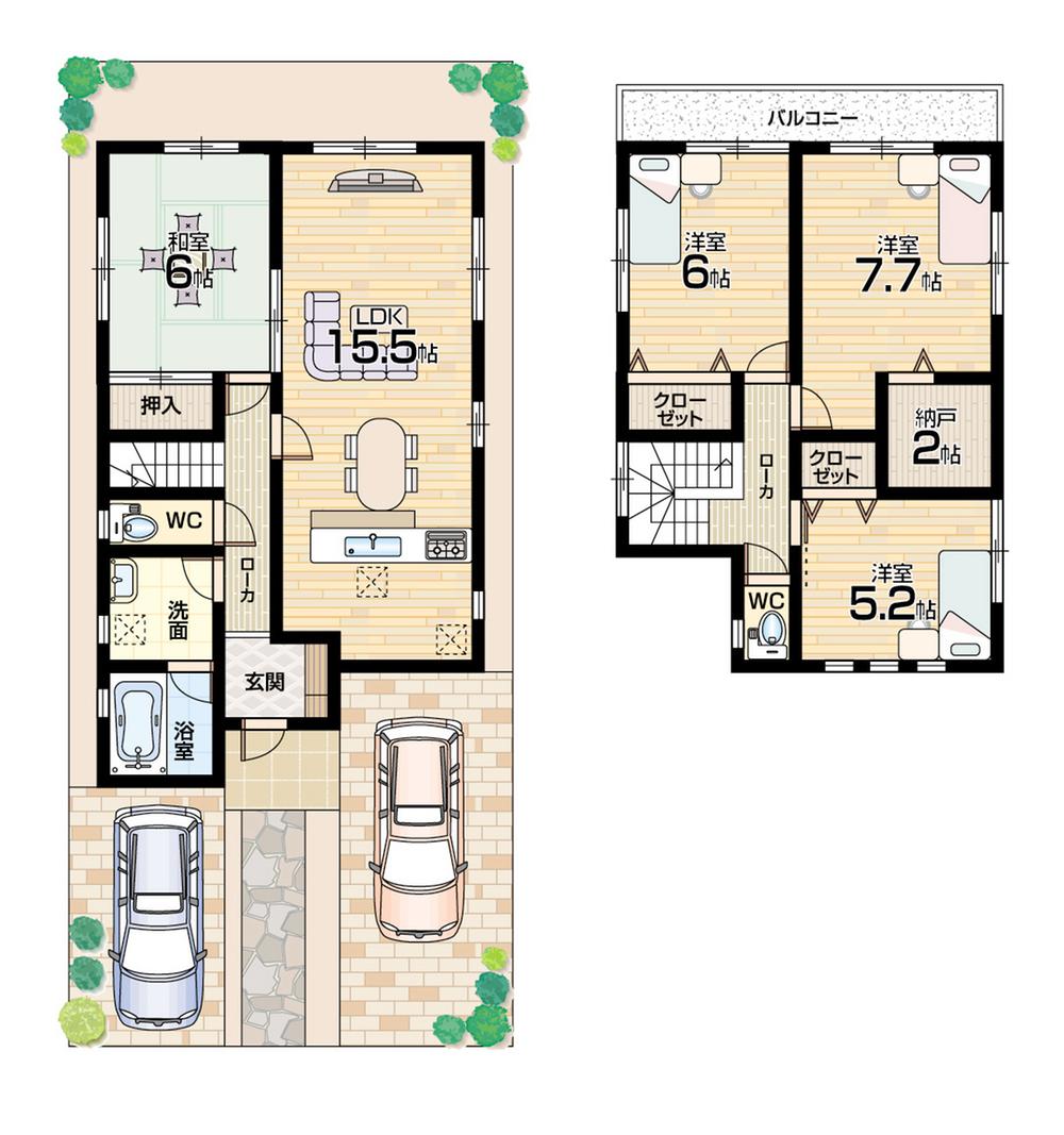Floor plan. 34,800,000 yen, 4LDK + S (storeroom), Land area 114.37 sq m , Building area 95.57 sq m