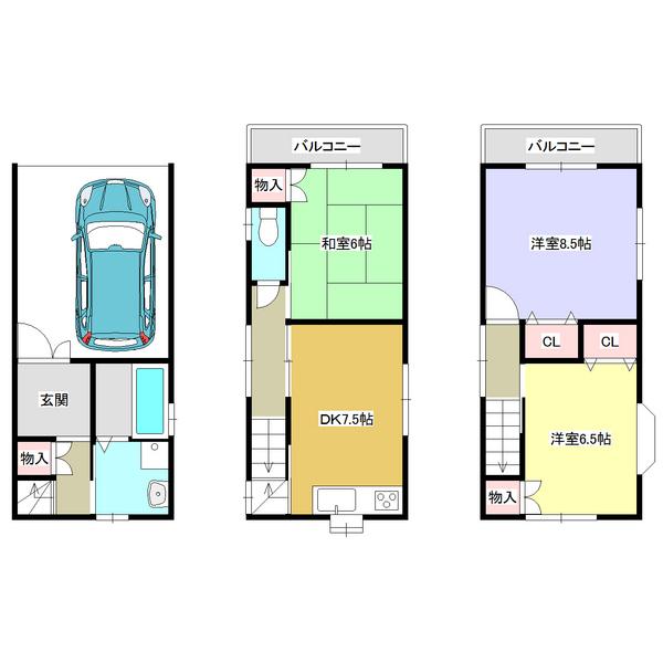Floor plan. 15.8 million yen, 3DK, Land area 52.14 sq m , Building area 93.6 sq m