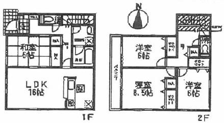 Floor plan. 28,900,000 yen, 4LDK, Land area 132.66 sq m , Building area 106.11 sq m floor plan 2-story 4LDK!